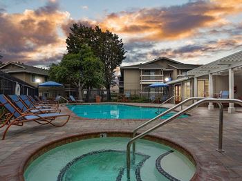 Hot tub and swimming pool