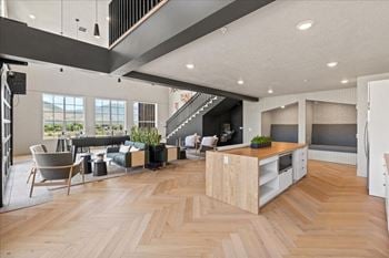Living room with wooden floor