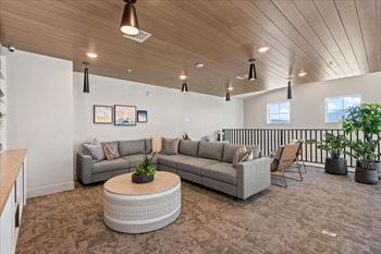 Room with large couch