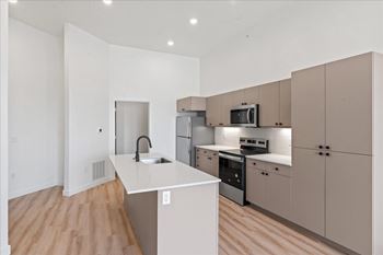 Kitchen with white countertop