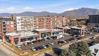 Parking lot view with cars
