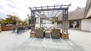Common outdoor patio with furniture