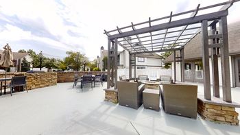 Spacious patio with sitting arrangements