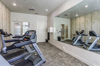 Gym with treadmills