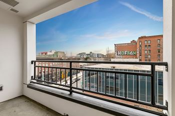 Spacious balcony with railings12