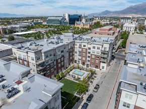 Provo apartment for rent - an aerial view of a city with a spa and buildings at 200 City View, Provo