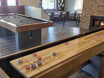 Pool table in game room