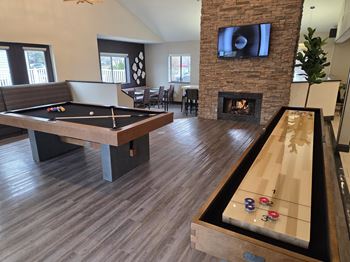 Pool table with shuffleboard