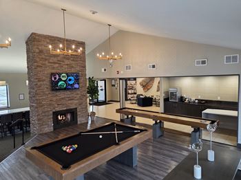 Billiards table in game room