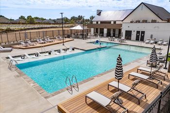 Clean blue swimming pool