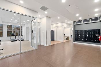 Locker room in gym