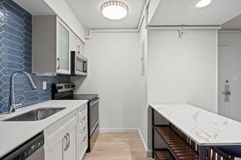 Kitchen with marble countertop