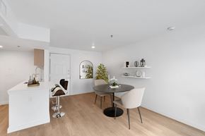 Dallas apartment for rent - Kitchen with wooden floor1 at AVIA Apartments On Alpha, Dallas, Texas