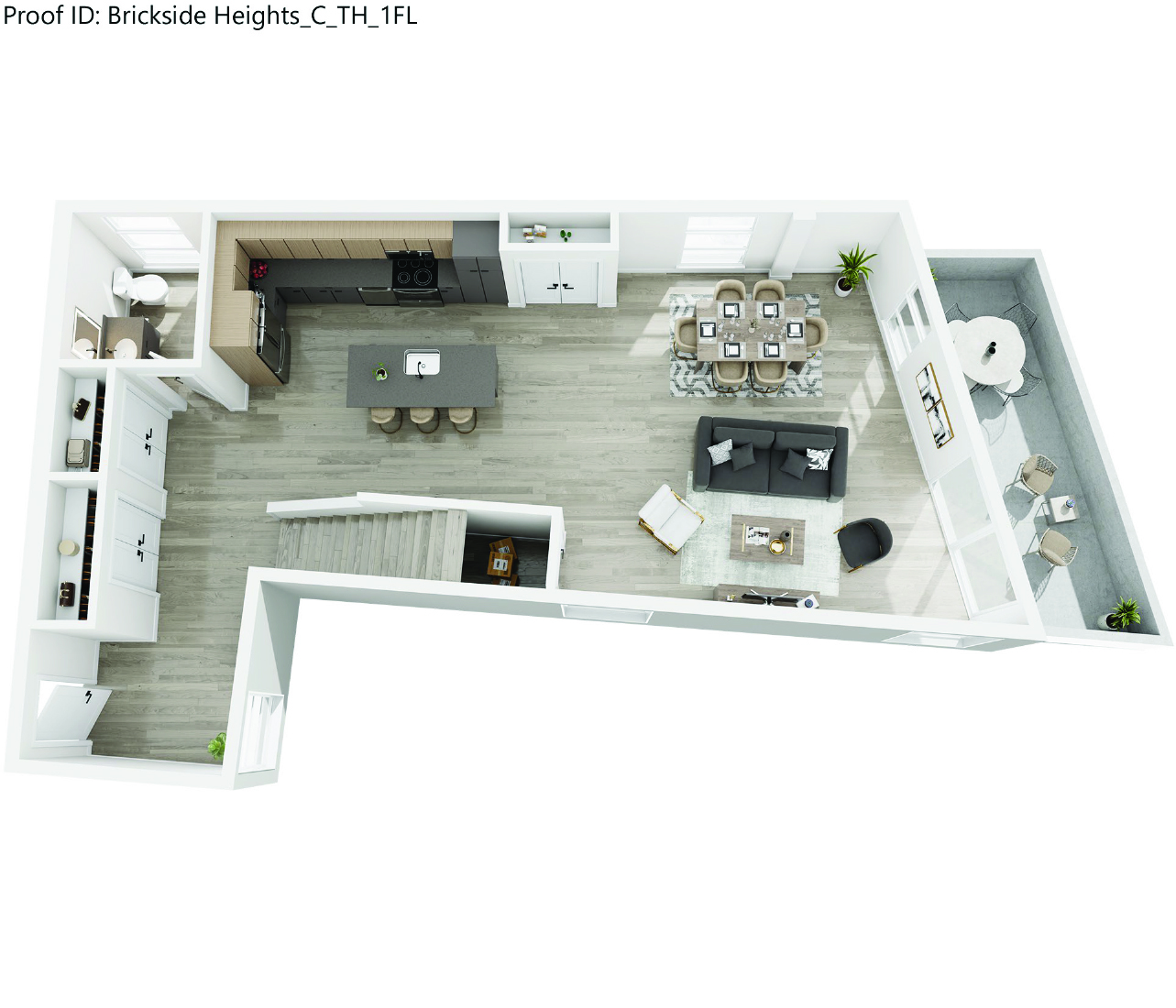 Floor plan for 3 beds, 2.5 baths, 1995 sqft
