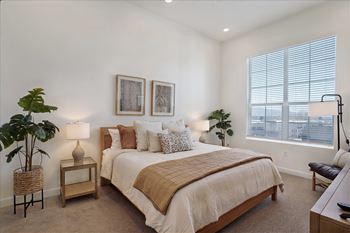 Large bedroom with nightstand