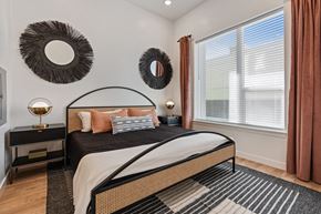 Salt Lake City apartment for rent - bedroom with mirrors at SevenO2 Main Apartments, Salt Lake City, UT, 84101