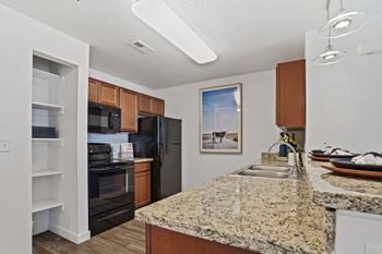 Kitchen with granite countertop