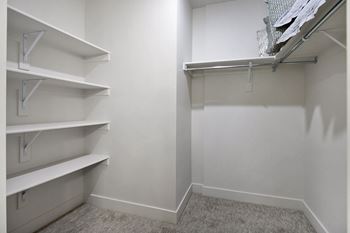 White empty shelves