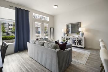 Living room with window with view