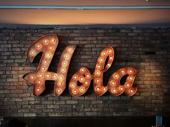 A neon sign with the word 