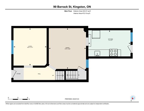 Floor plan for 4 beds, 1 bath, 950 sqft