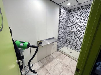 Dog grooming room