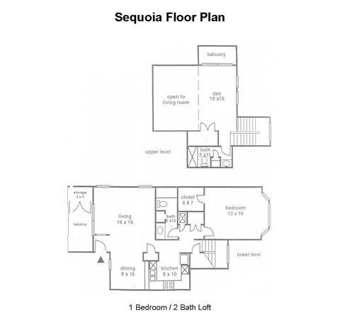 Floor plan for 2 beds, 2 baths, 1269 sqft