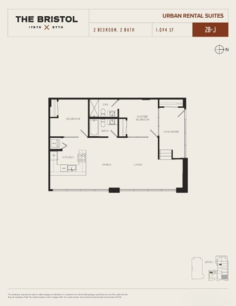 Floor plan for 2 beds, 2 baths
