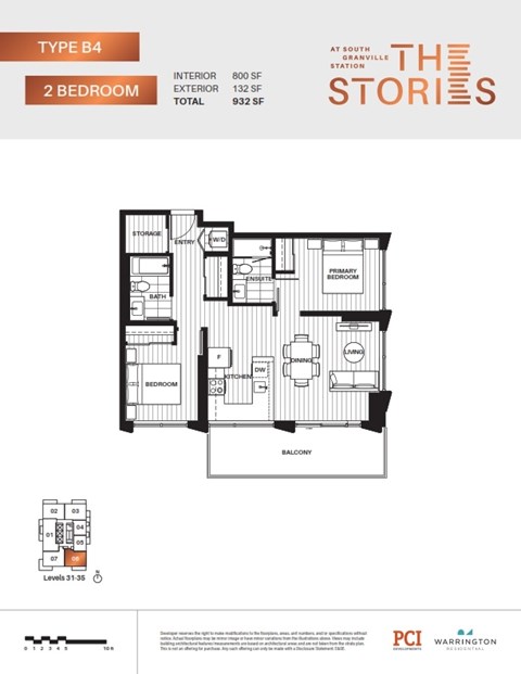 Floor plan for 2 beds, 2 baths, 800 sqft