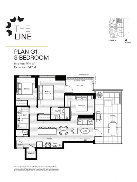 Floor plan for 3 beds, 2 baths