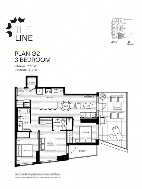 Floor plan for 3 beds, 2 baths