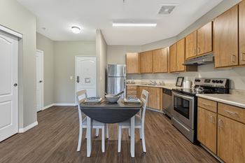 Chrome hardware in kitchen and bath