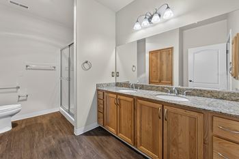 Chrome hardware in kitchen and bath