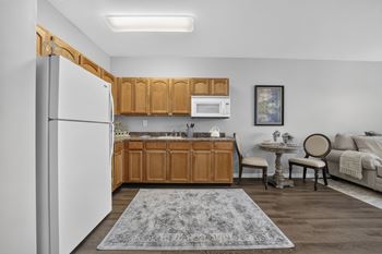 Kitchen with cabinets