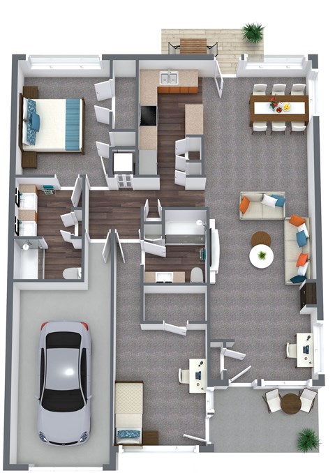 Floor plan for 2 beds, 2 baths, 1513 sqft
