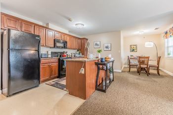 Open concept kitchen and dining area