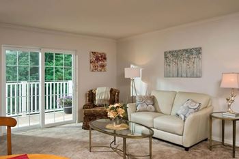 Furnished living room with modern decor