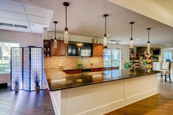 Modern kitchen with a counter