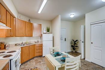 Kitchen with cabinets