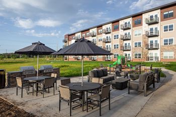 Outdoor patio with grills