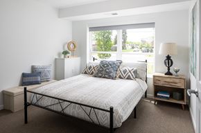 Bloomington apartment for rent - a bedroom with a bed and a window
