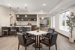 Burnsville apartment for rent - a dining room and kitchen with a table and chairs