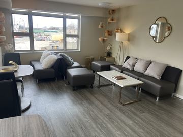 Rochester apartment for rent - a living room with couches and a coffee table