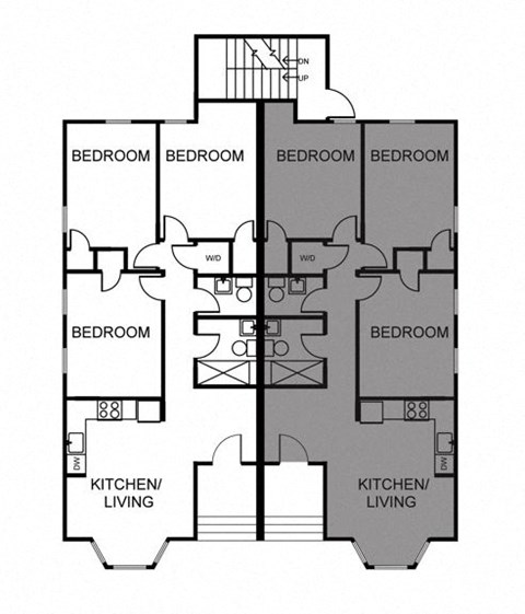 Floor plan for 3 beds, 1.5 baths
