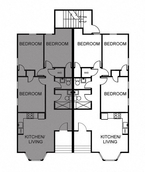 Floor plan for 3 beds, 1.5 baths, 925 sqft
