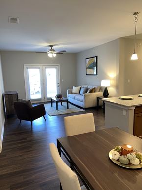 Simpsonville apartment for rent - a view of the 2 bedroom standard living room from the dining room
