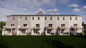 Asheville apartment for rent - A row of identical houses with balconies.