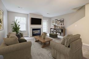 Stow apartment for rent - A living room with a fireplace and a television.
