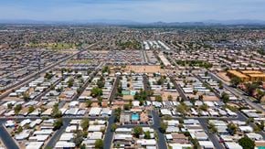 Glendale apartment for rent - A large aerial view of a residential area with numerous houses and streets.