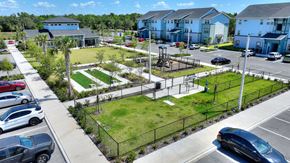 Lakeland apartment for rent - an aerial view of a park in the middle of a parking lot